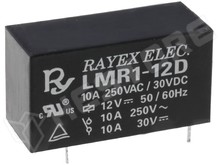 LMR1-12D / Relé 12VDC, 12A/250VAC, 1 ÁK (LMR1-12D / RAYEX ELECTRONIC)