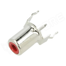 PHS-7A-RD / RCA aljzat, anya, egyenes, THT, nikkelezett, piros (FC68401 / CLIFF)