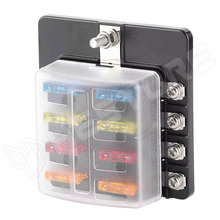 FUSEBOX-2X4-8W / Univerzális késes biztosítéktartó blokk, LED-es hibajelzéssel, biztosítékokkal, 8 (2x4) irányú