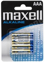MAX Alkaline 4 x AAA / Alkáli elem,  AAA, R3; 1,5V (MAXELL)