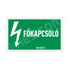 MAIN-SWITCH-100X60-L1 / Főkapcsoló, matrica, felirattal, 100 x 60mm