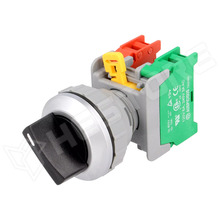 SS30-1-O/C-BK / Kapcsoló, forgó, 30mm, 2 stabil pozíciós NC + NO, IP65, fekete (SS30-1O/C BK, 1-2 2POSITION / AUSPICIOUS)