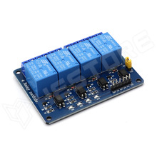 RELC-4CH-5V / Univerzális 5V relé modul, 4 csatorna, optocsatolóval, vezérlő jel: aktív alacsony