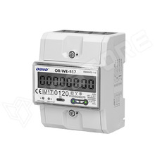 OR-WE-517 / 3 fázisú fogyasztásmérő, IP20, RS485 MODBUS RTU, DIN sínes, max. 80A, több tarifás, egyirányú (OR-WE-517 / ORNO)