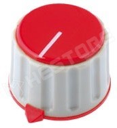 29/6 PLAST-RD PUSH / Forgatógomb, piros-fehér, D6 (SR PASSIVES)