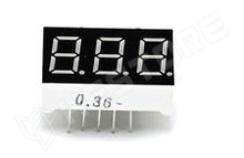 RA56-R3R7 / LED kijelző, 14 mm, piros, fekete előlap, 3 digit, Common Cathode