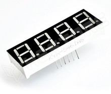 RA56-R4R7 / LED kijelző, 14 mm, piros, fekete előlap, 4 digit, Common Cathode (TOF-5461BMRL-B)