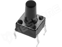 TACT-613N-F / TACT mikrokapcsoló, SPST-NO, THT, 6 x 6mm, 13mm, fekete (NINIGI)