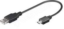 USB A/MICRO USB-B / USB A dugó - micro USB B dugó, 0,1m (töltőkábel) (Goobay)