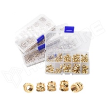 INSERT-SET-M2-500P / Műanyagba melegen besajtolható anya készlet, sárgaréz, M2, 500db