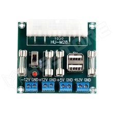 HU-M28 / ATX tápegység breakout panel, 4 feszültségkimenet, 5A USB